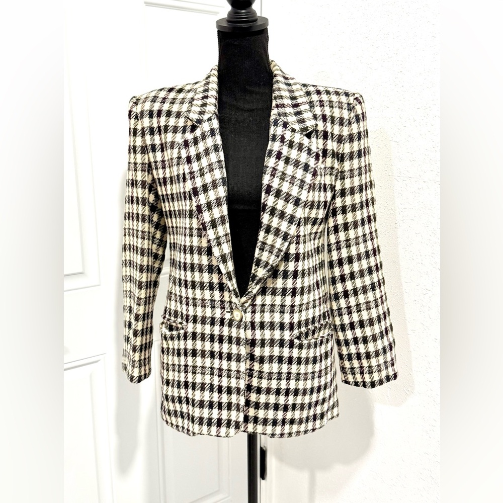 Vintage Talbots Cream Wool Blazer 8‎